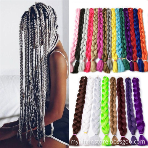 Braiding Hair Long Synthetic Heat Fiber braid 165g/piece pure color Jumbo Hair Extensions 82 inch Crochet braid